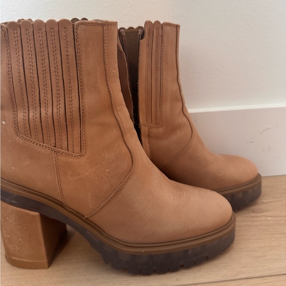 Free people brown tan leather James Chelsea boot size 39 women's 8.5 like new - Picture 5 of 9